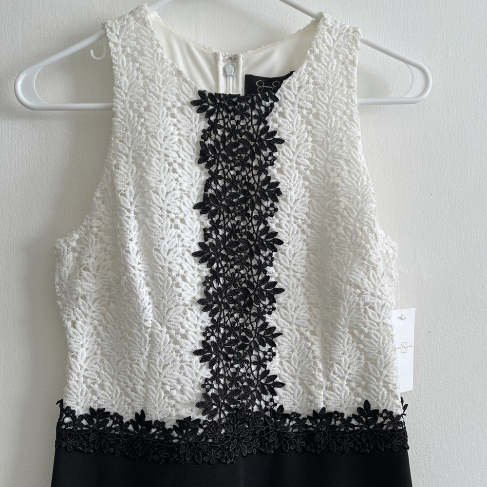 Jessica Simpson Fit & Flare Dress Sleeveless Lace Top Size 6 - Picture 4 of 11